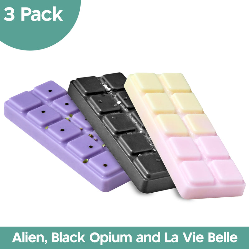 3 pack | Alien, Black Opium and La Vie Belle Wax Melts - Luxury Scented Perfume Dupe | 10% Fragrance